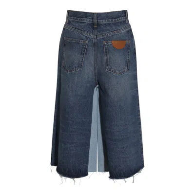Chloé Women Patchwork Denim Bermuda Shorts In Blue