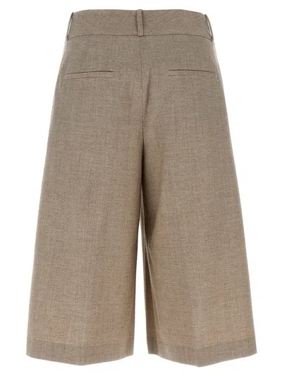 Peserico Micro Houndstooth Long Bermuda Shorts Bermuda And Short Beige In Sand