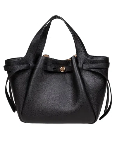 Tory Burch Romy Pebbled Satchel With Removable Shoulder Strap In Black