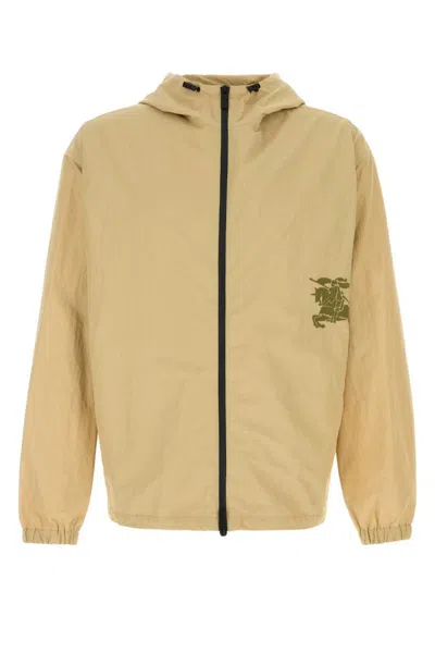 Burberry Beige Nylon Blend Jacket In Neutral