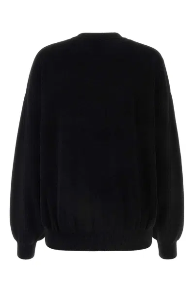 Alexander Wang Black Stretch Polyester Blend Sweater In Black