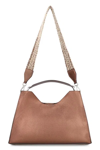 Gianni Chiarini Leather Cross-body Bag Removable Strap In Brown