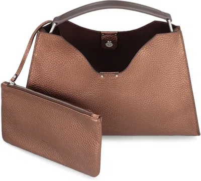Gianni Chiarini Leather Cross-body Bag Removable Strap In Brown
