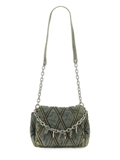 Diesel "charm-d" Small Shoulder Bag In Gray