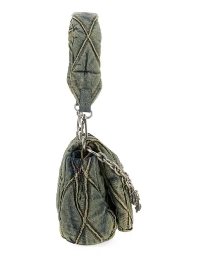 Diesel "charm-d" Small Shoulder Bag In Gray