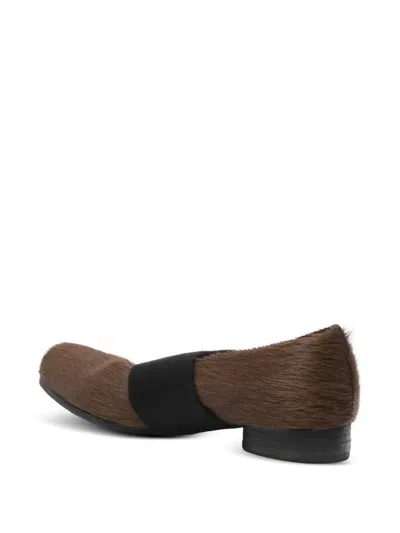 Uma Wang Ballet Flats With Elastic Band In Brown