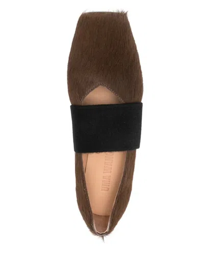 Uma Wang Ballet Flats With Elastic Band In Brown