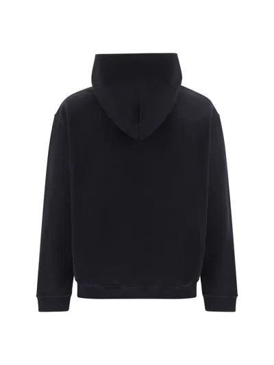 Maison Margiela Cotton Hooded Sweatshirt In Black