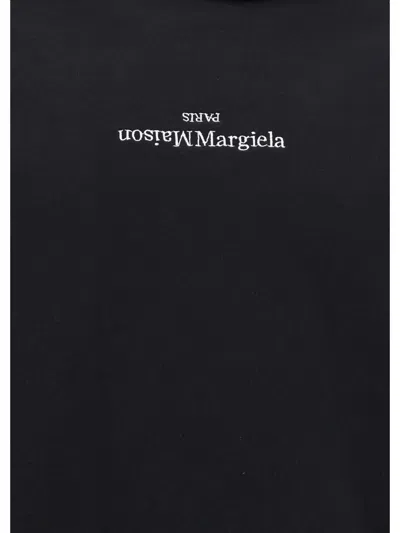 Maison Margiela Cotton Hooded Sweatshirt In Black