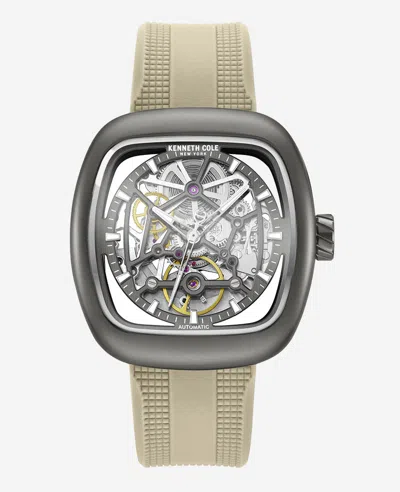 Kenneth Cole Skeleton Automatic Bracelet Watch With 3-strap Set In Gray