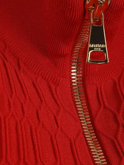 Balmain Textured High Neck Sleeveless Top In White