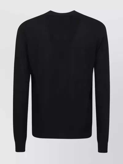 Amiri Black Cashmere Cardigan With V-neck And Button-down Front In Blue