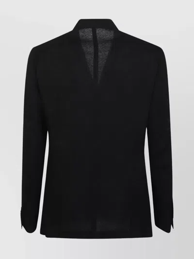 Lardini Double-breasted Blazer With Notch Lapel In Black