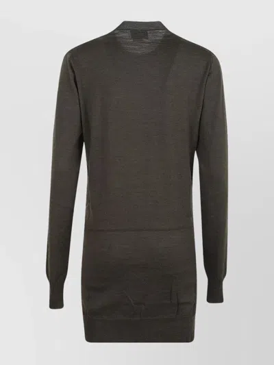 Stella Mccartney Knit Jumper With Tie Detail And Ribbing In Gray