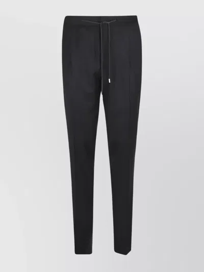 Lardini Tailored Black Pants With Drawstring Waistband In Black