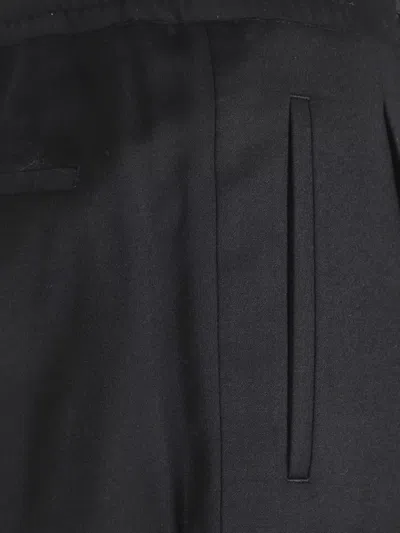 Lardini Tailored Black Pants With Drawstring Waistband In Black
