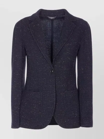 Circolo 1901 Tailored Jacket With Notch Lapel And Pockets In Blue