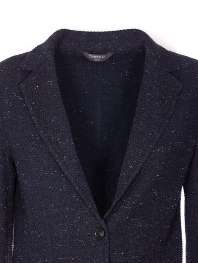 Circolo 1901 Tailored Jacket With Notch Lapel And Pockets In Blue