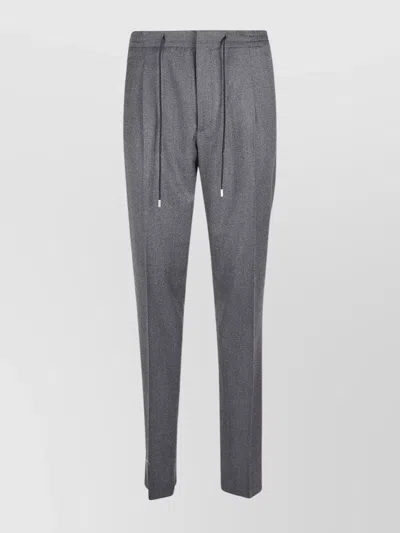 Lardini Stretch Combed Flannel Trousers In Gray