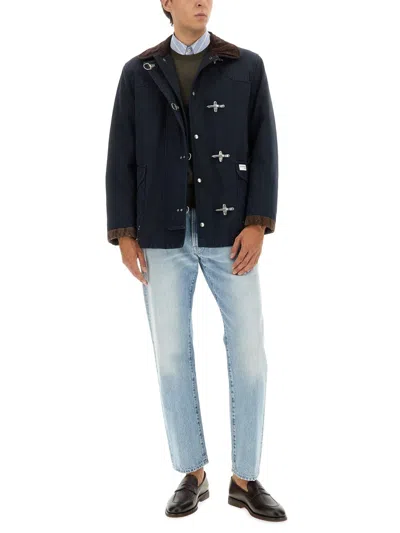 Fay 4 Ganci Cotton Jacket In Blue