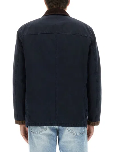 Fay 4 Ganci Cotton Jacket In Blue