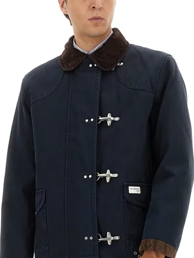 Fay 4 Ganci Cotton Jacket In Blue