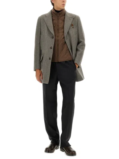 Fay Tailored Driving Coat Featuring Pockets In Multi
