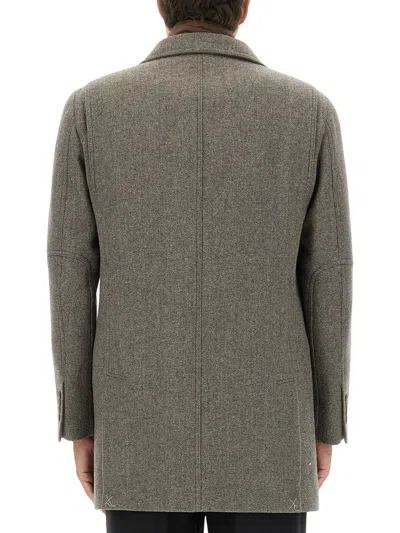 Fay Tailored Driving Coat Featuring Pockets In Multi
