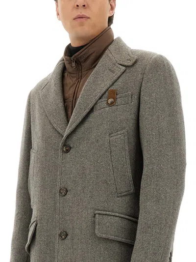Fay Tailored Driving Coat Featuring Pockets In Multi