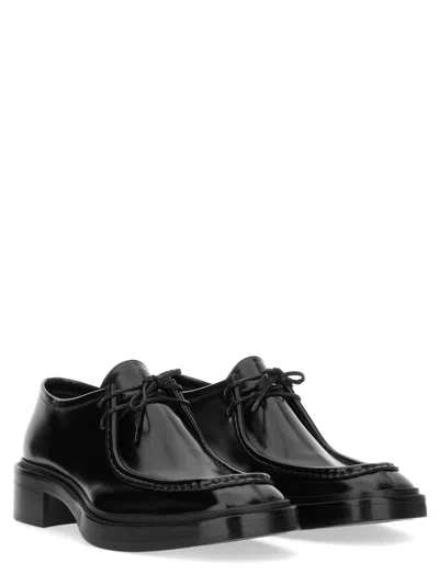 Saint Laurent Derby Loafer With Round Toe And Low Heel In Black