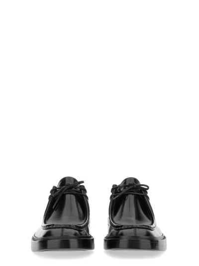 Saint Laurent Derby Loafer With Round Toe And Low Heel In Black