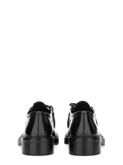 Saint Laurent Derby Loafer With Round Toe And Low Heel In Black
