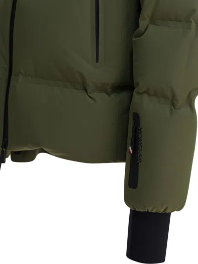 Moncler Ski Jacket With Hood And Pockets In Green