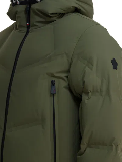 Moncler Ski Jacket With Hood And Pockets In Green