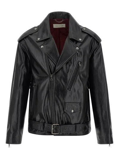 Dries Van Noten Lodz 2370 Belted Jacket With Floral Detail In Black