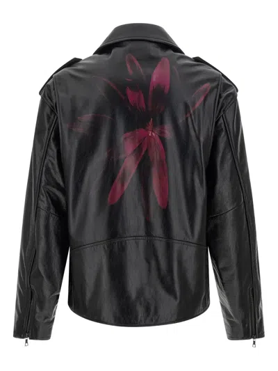 Dries Van Noten Lodz 2370 Belted Jacket With Floral Detail In Black