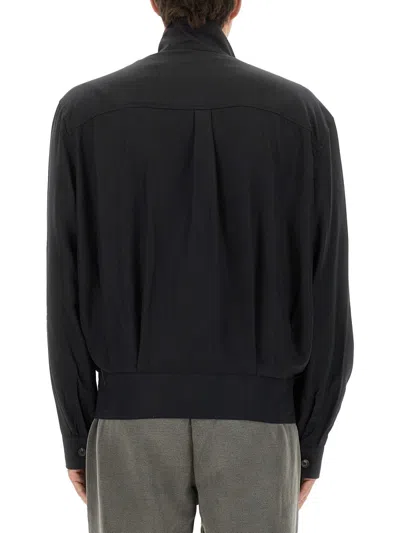 Our Legacy High Collar Long Sleeve Jacket With Pockets In Black