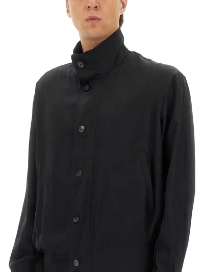 Our Legacy High Collar Long Sleeve Jacket With Pockets In Black