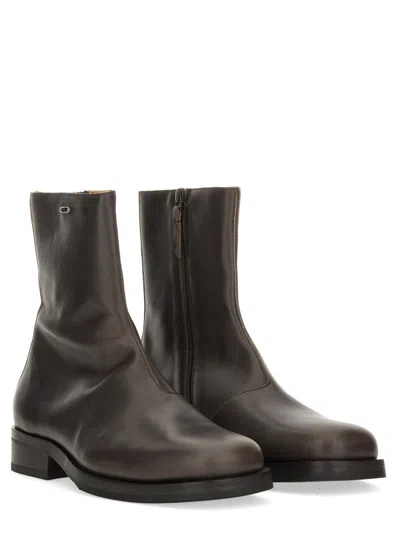 Our Legacy Brown Leather Boots Truck In Brown