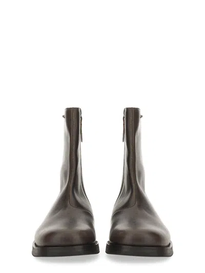Our Legacy Brown Leather Boots Truck In Brown