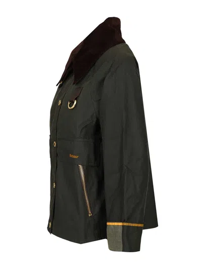 Barbour Catton Wax Aw25 Wax Cot Outw Jackets Green In Green