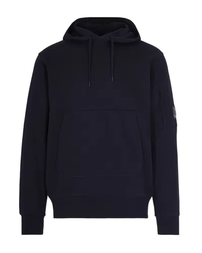 C.p. Company Classic Black Hoodie With Kangaroo Pocket And Signature Detail In Gray