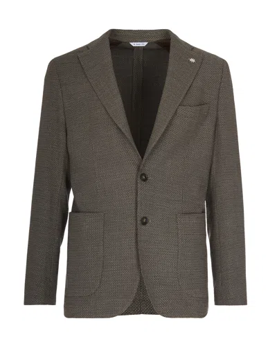 Manuel Ritz Blazer Monopetto Marrone In Gray