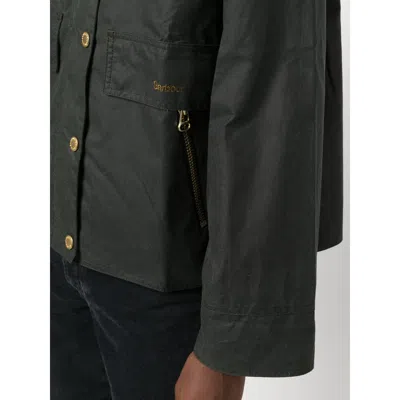 Barbour Oversized Jacket With Corduroy Collar In Black