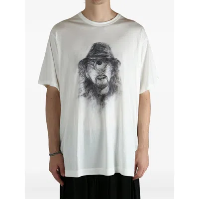 Yohji Yamamoto Sketch-print T-shirt In White
