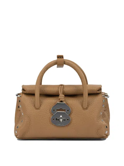 Zanellato Dotta Centauro Baby Small Leather Handbag In Brown