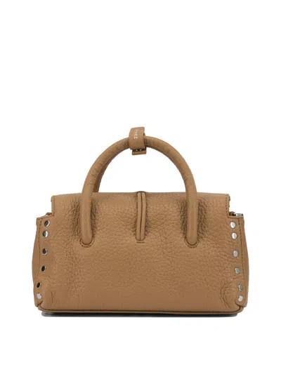 Zanellato Dotta Centauro Baby Small Leather Handbag In Brown