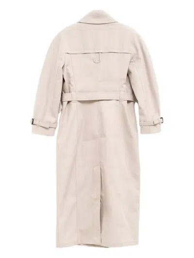 Jacquemus Women Double-breasted Trench Coat With Belt In White