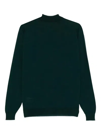 John Smedley Extra Fine Merino Wool Turtle Neck Sweater Clothing In Green