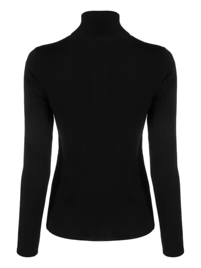 Zanone Fine-knit Certified Flexwool Slim Fit Turtleneck Sweater In Black
